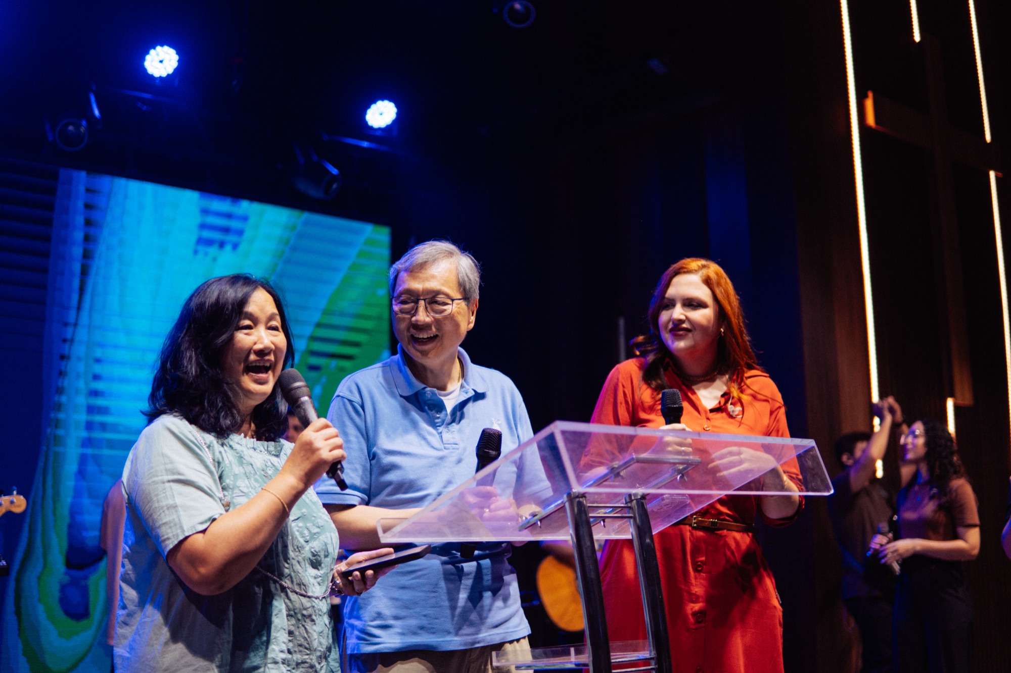 Ministry on stage at a live Agape event