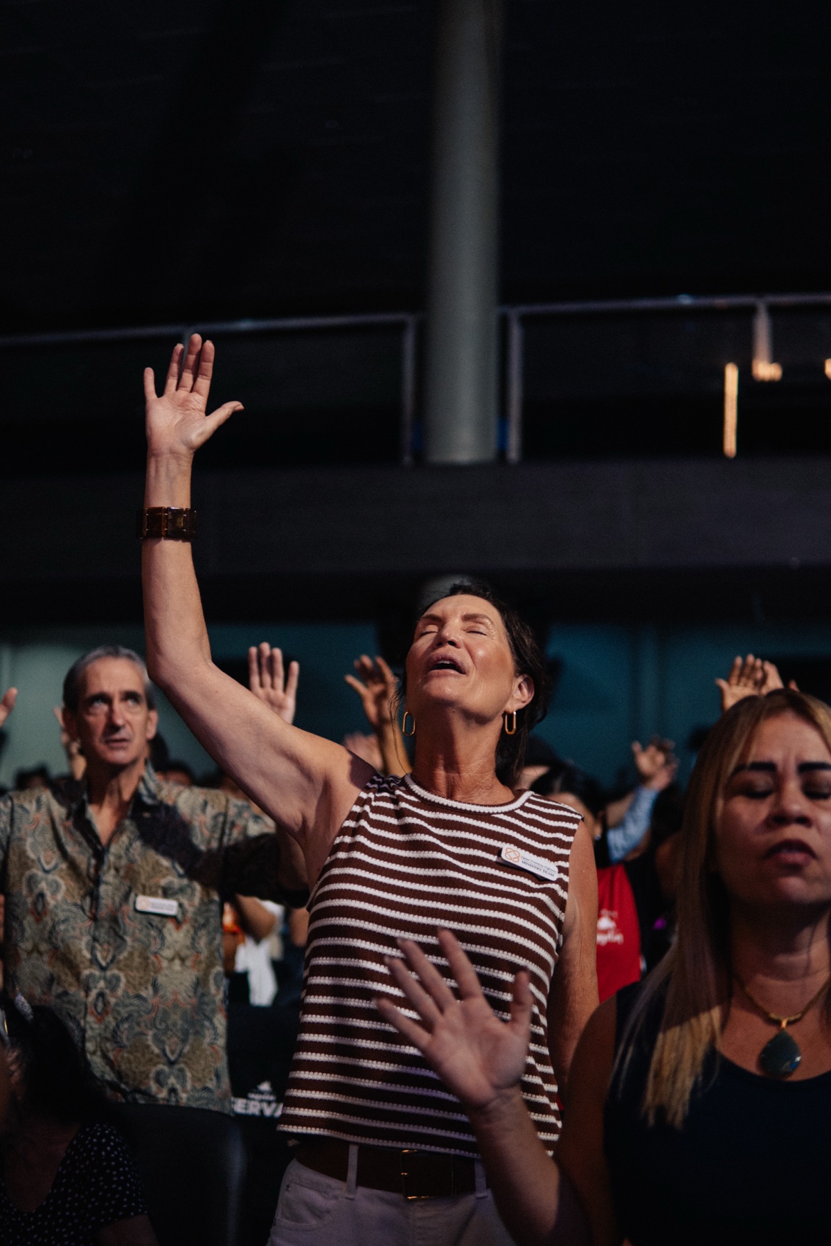 Hands raised in worship